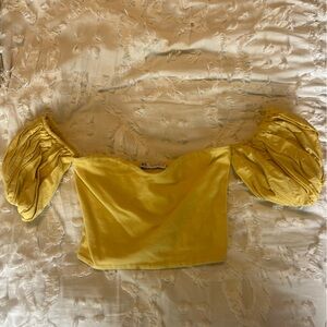 Zara Off the Shoulder Puff Sleeve Top